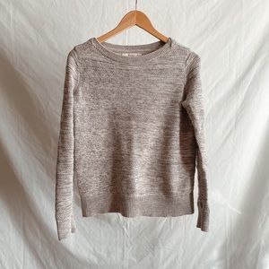 loft, textured sweater, grey, size medium, cotton